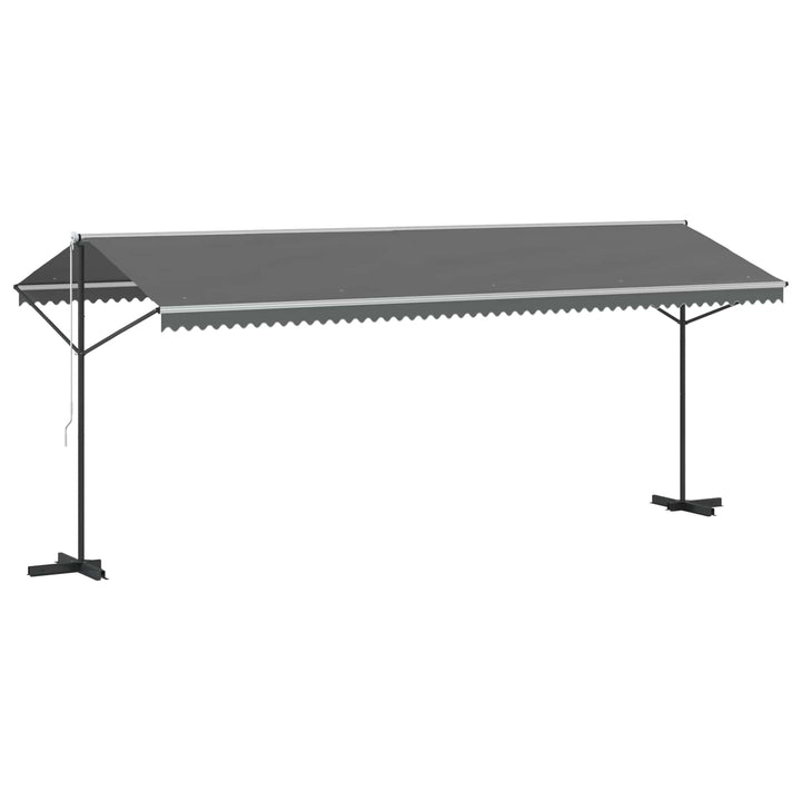 Fritstående markise Grå 6 x 3 m Polyester
