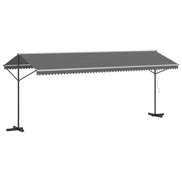 Fritstående markise Grå 6 x 3 m Polyester