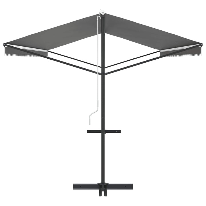 Fritstående markise Grå 6 x 3 m Polyester