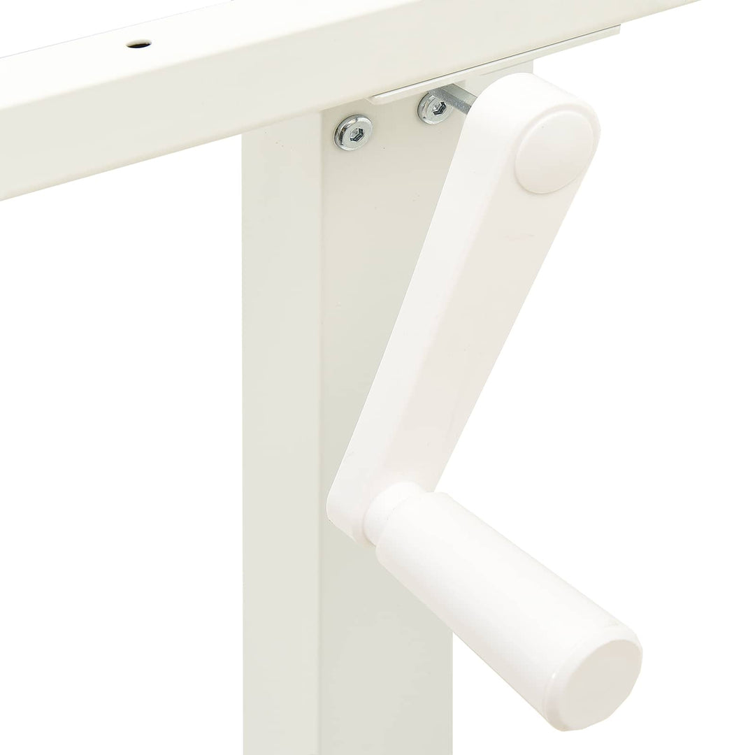 Bord med opbevaring Hvid og Naturlig 120 x 60 cm Massivt Eg Træ