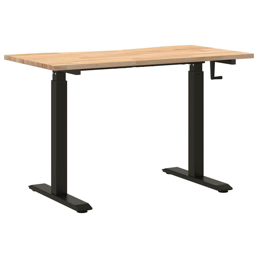 Bord med opbevaring Sort og naturlig 120 x 60 cm Massivt Eg Træ