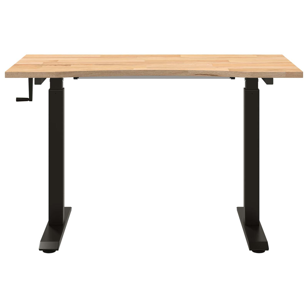 Bord med opbevaring Sort og naturlig 120 x 60 cm Massivt Eg Træ