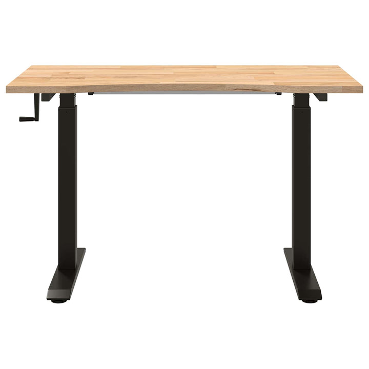 Bord med opbevaring Sort og naturlig 120 x 60 cm Massivt Eg Træ