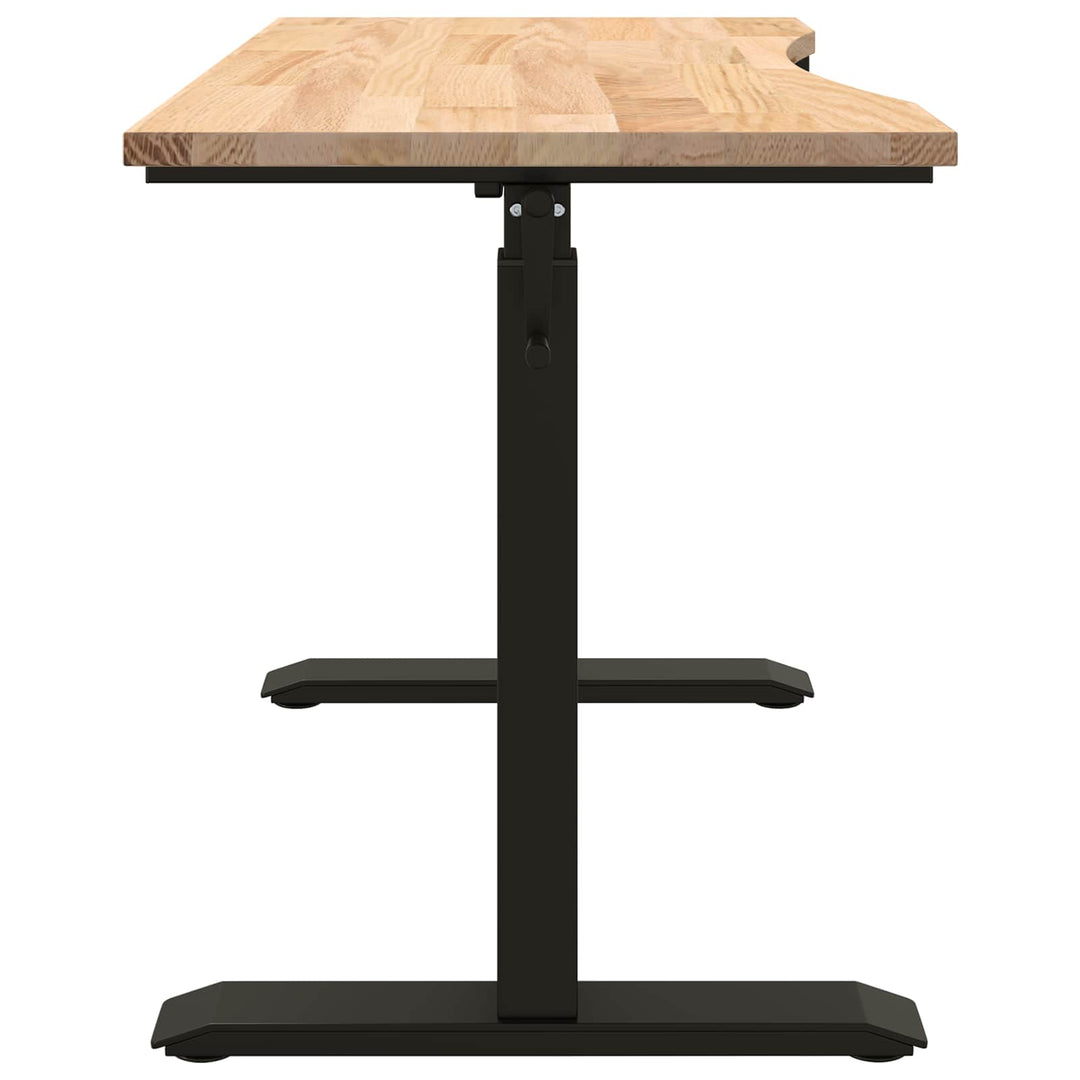 Bord med opbevaring Sort og naturlig 120 x 60 cm Massivt Eg Træ