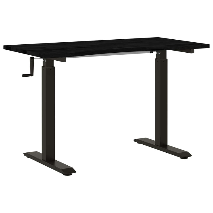 Bord Sort og Mørkebrunt 120 x 60 cm Massivt Eg Træ