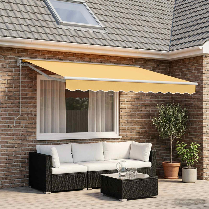 Udtrækkelig markise Sandfarvet 2,5 x 2 m Polyester og Aluminium