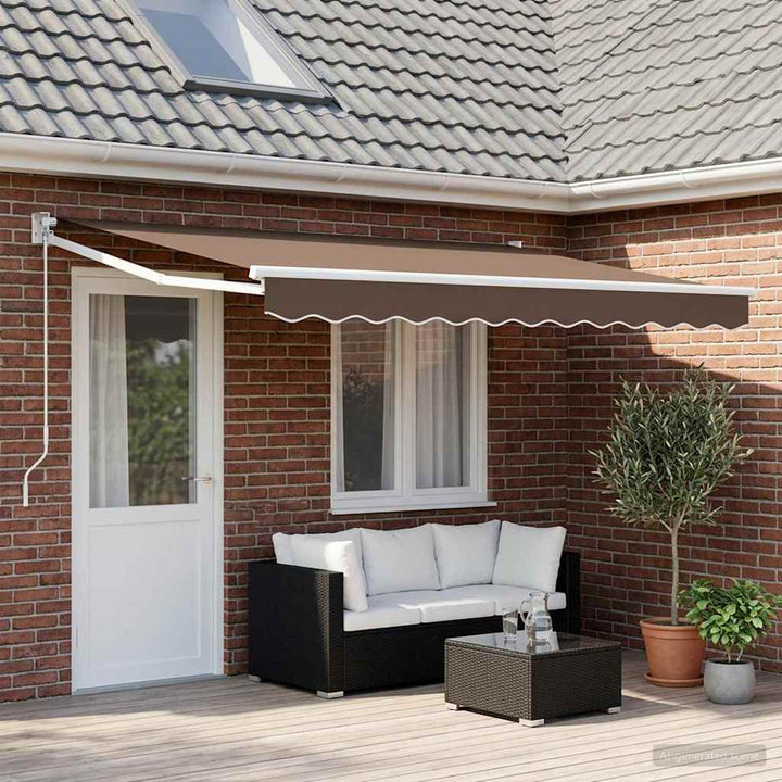 Udtrækkelig markise Gråbrun 4 x 2 m 100% Polyester og Aluminium