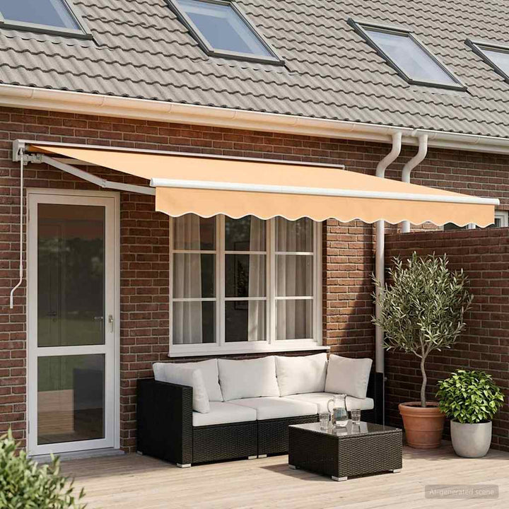 Udtrækkelig markise Sandfarvet 4 x 2 m Polyester og Aluminium