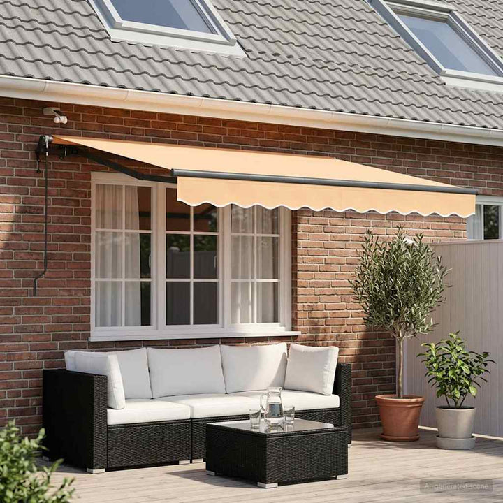 Udtrækkelig markise Sandfarvet 300 x 250 cm Polyester