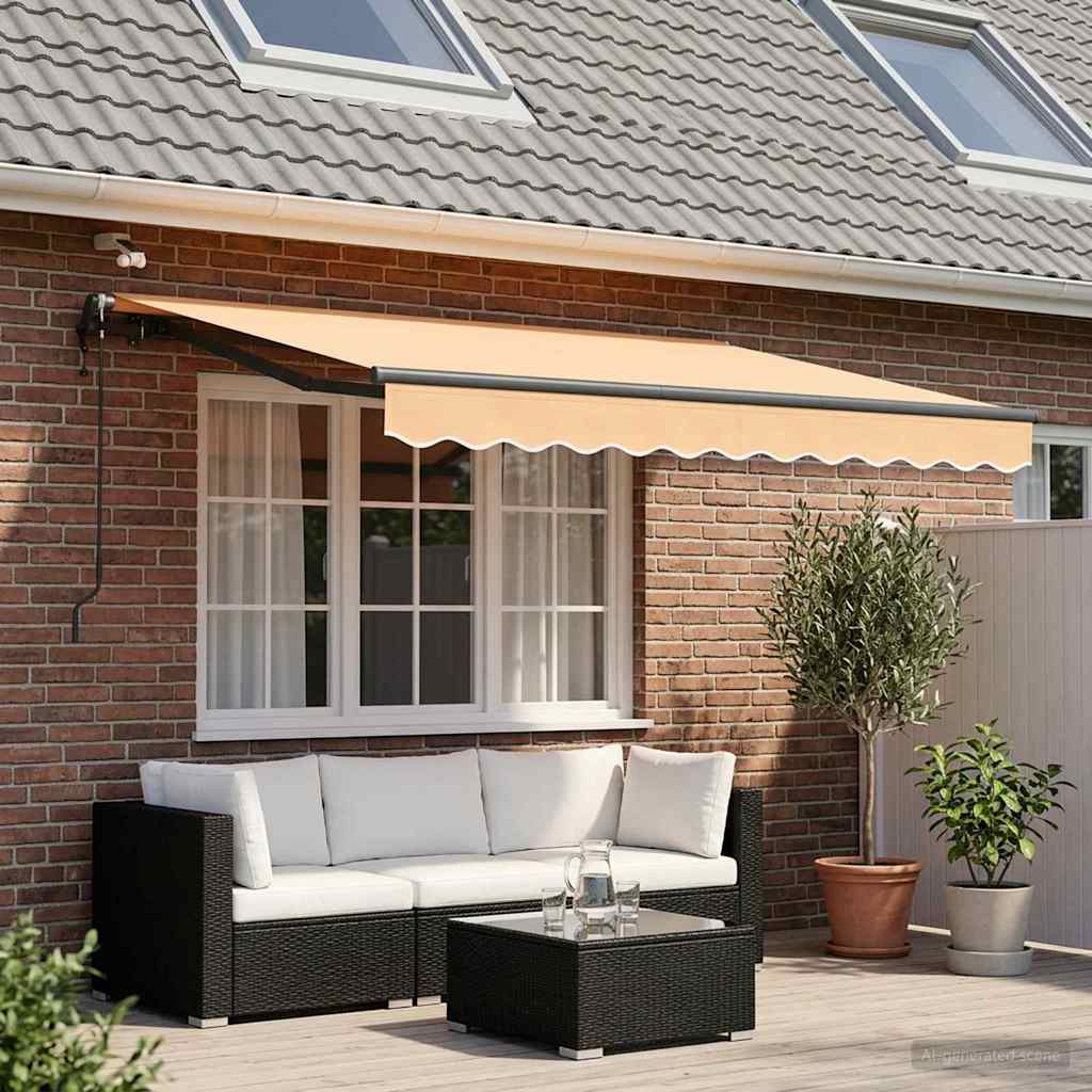 Udtrækkelig markise Sandfarvet 300 x 250 cm Polyester