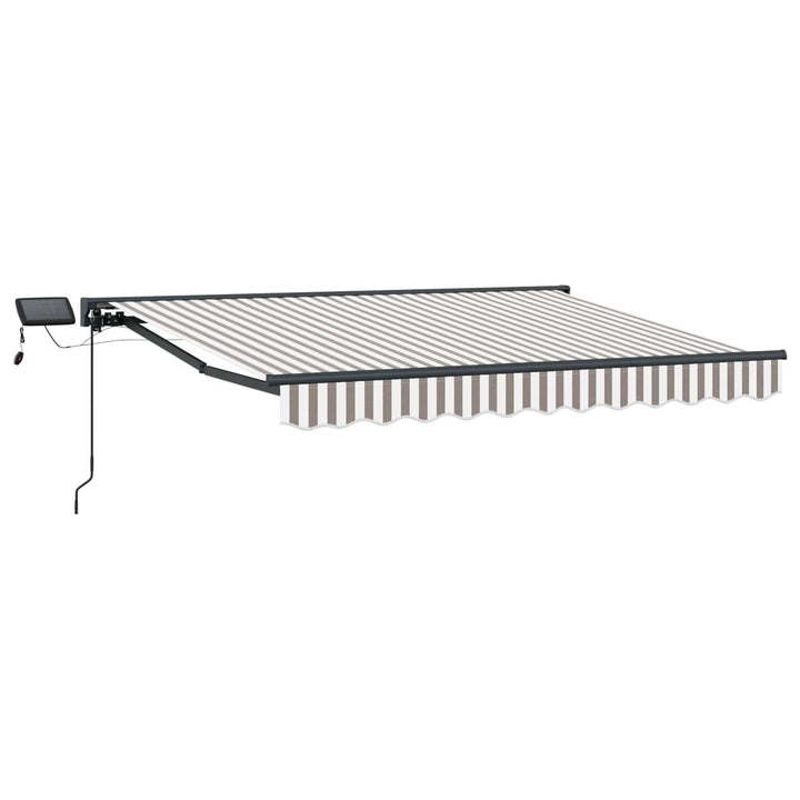 Manuel markise-ramme med LED-lys Lys Grå og Hvid 3 x 2,5 m