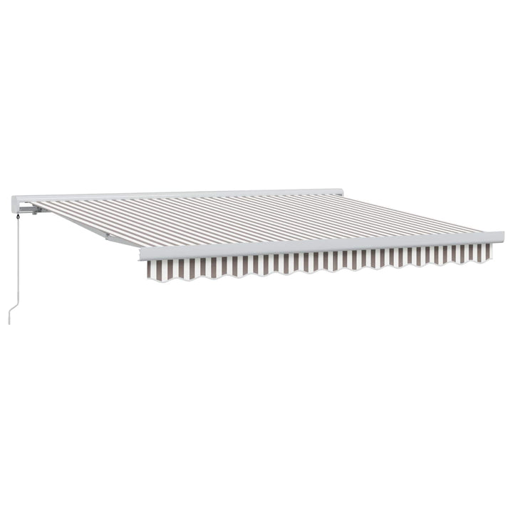Utrækkelig Markise Lys Grå og Hvid 350 x 250 cm Stof og Metal
