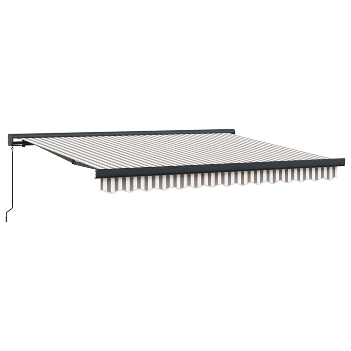Utrækkelig Markise Lys Grå og Hvid 350 x 250 cm Stof og Metal