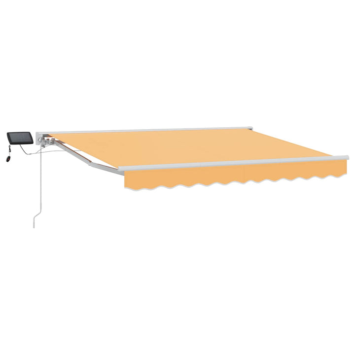 Manuel markise-ramme med LED-lys Sandfarvet 3,5 x 2,5 m