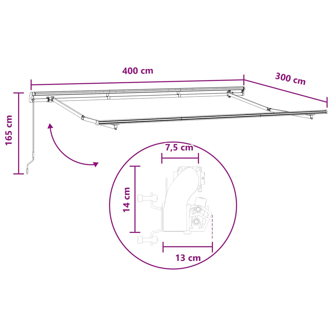 Udtrækkelig markise Sandfarvet 400 × 300 cm