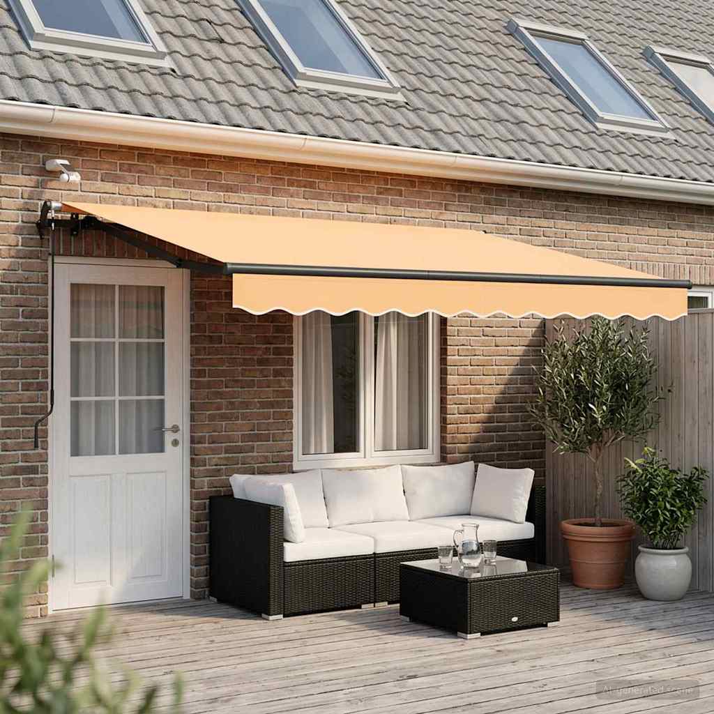 Udtrækkelig markise Sandfarvet 600 × 300 cm Polyester