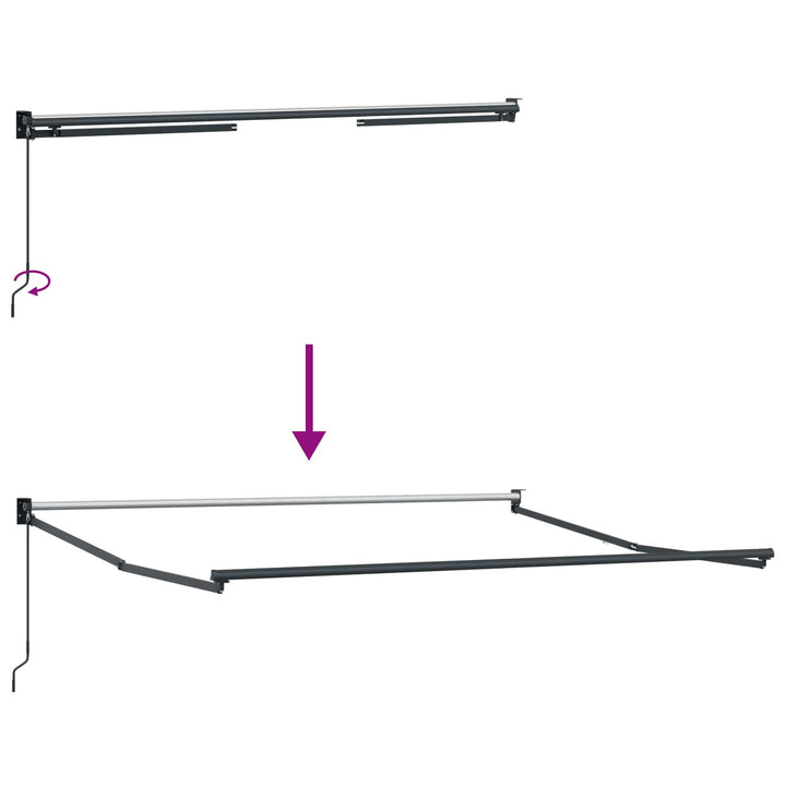 Udtrækkelig markise Gråbrun 4 × 3 m 100% Polyester og Aluminium