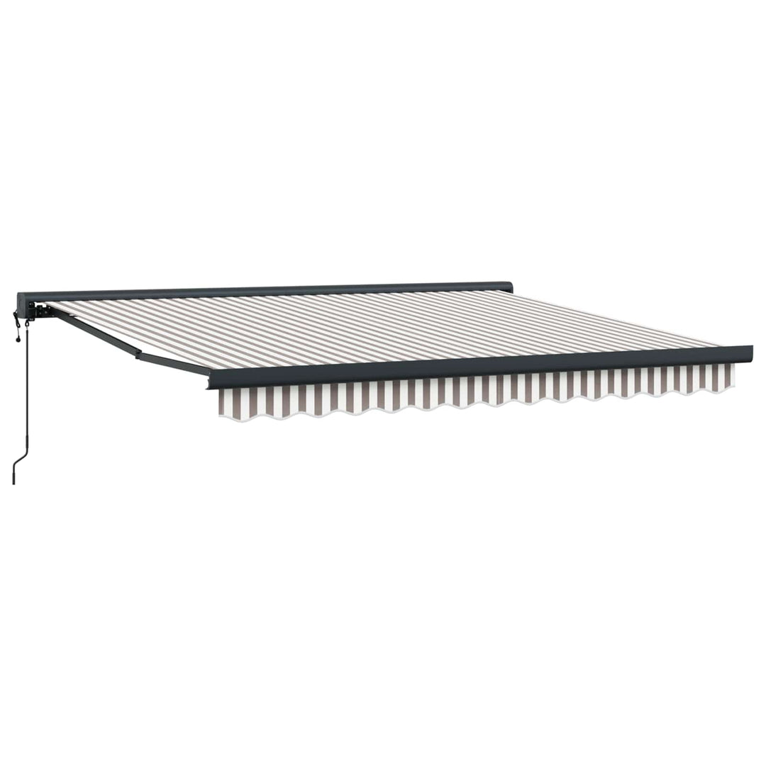 Udtrækkelig markise Lys Grå og Hvid 400 × 300 cm Stof og Metal