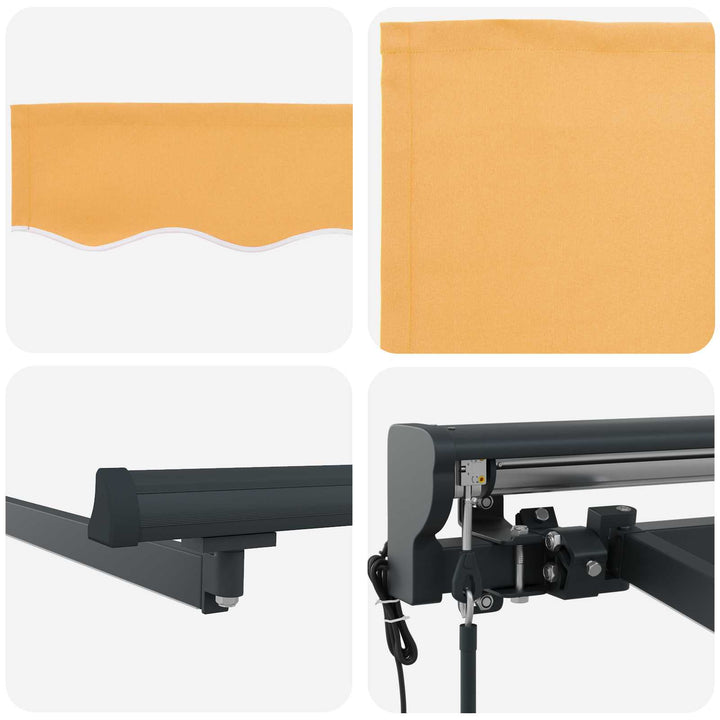 Udtrækkelig markise Sandfarvet 4 × 3 m Polyester og Aluminium