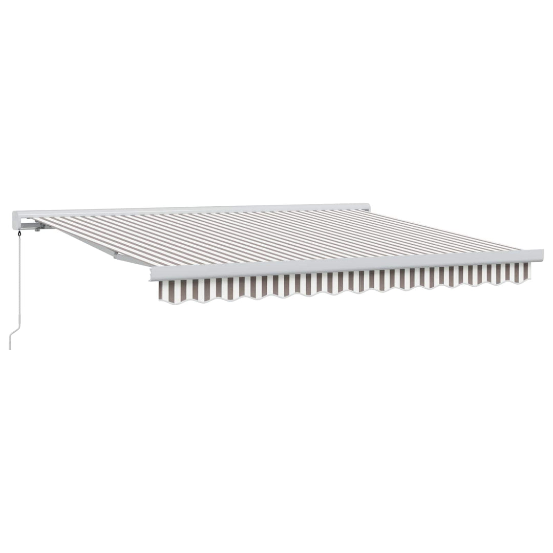 Udtrækkelig markise Lys Grå og Hvid 450 × 300 cm