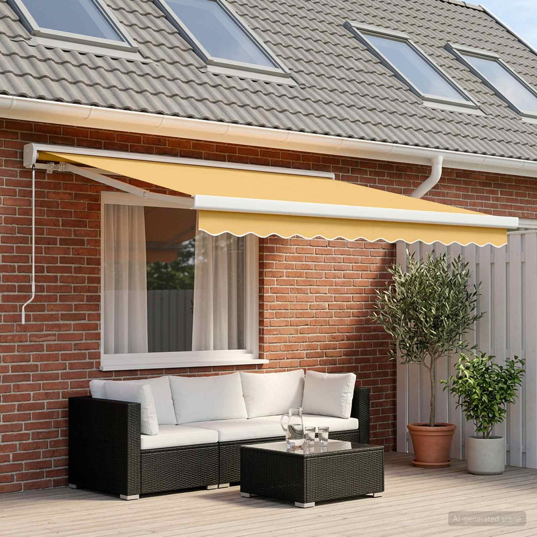 Udtrækkelig markise Sandfarvet 450 × 300 cm Canvas og Aluminium