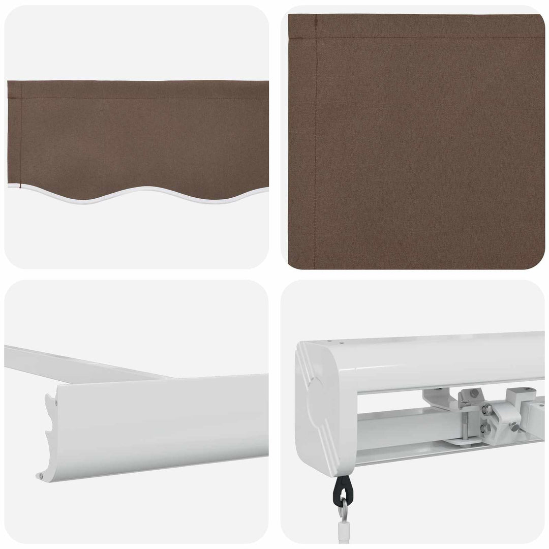 Udtrækkelig markise Gråbrun 450 × 300 cm Canvas og Aluminium