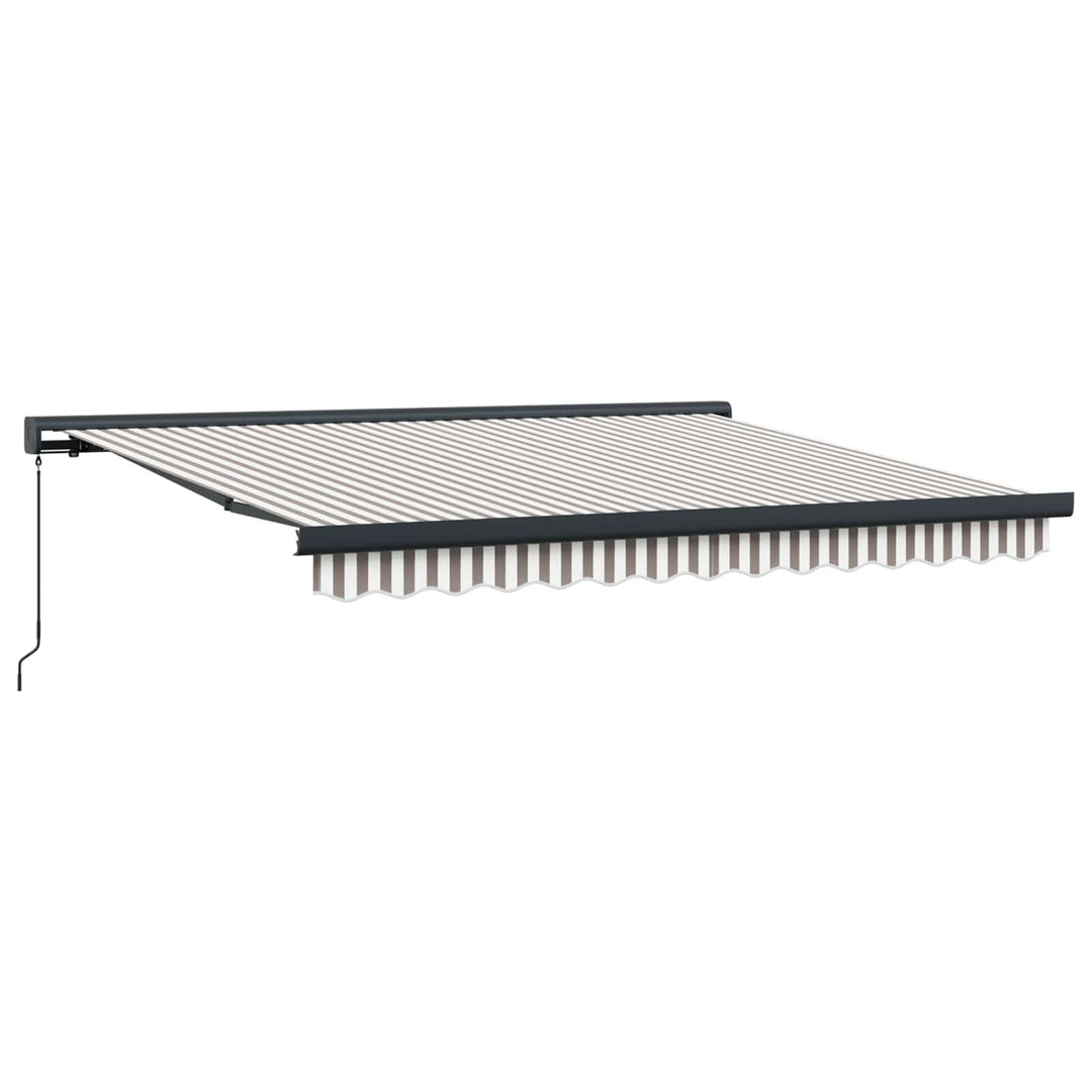 Utrækkelig Markise Lys Grå og Hvid 450 × 300 cm Stof og Metal