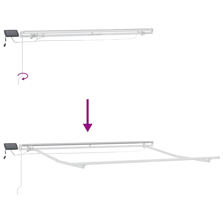 Udtrækkelig markise Gråbrun 450 × 350 cm Stof og aluminium