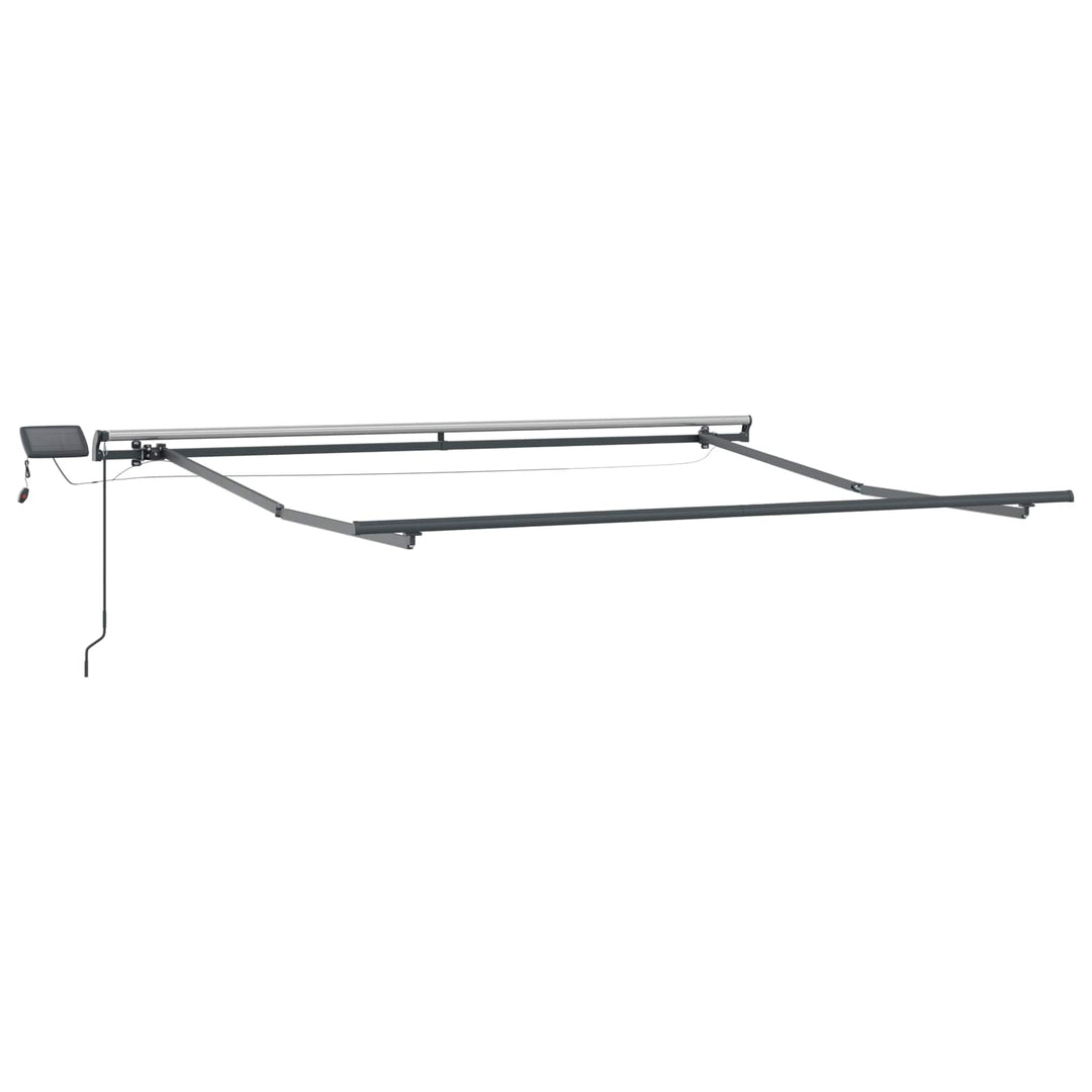 Udtrækkelig markise Gråbrun 450 × 350 cm Stof og aluminium