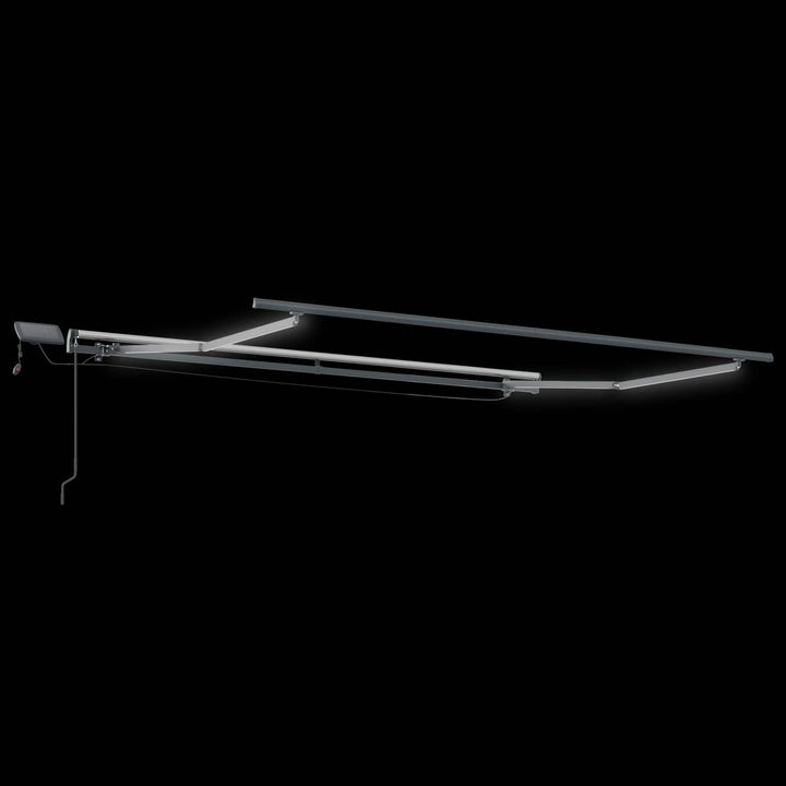 Udtrækkelig markise Gråbrun 450 × 350 cm Stof og aluminium