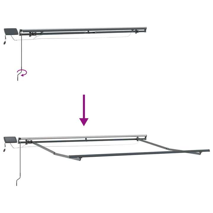 Udtrækkelig markise Gråbrun 450 × 350 cm Stof og aluminium