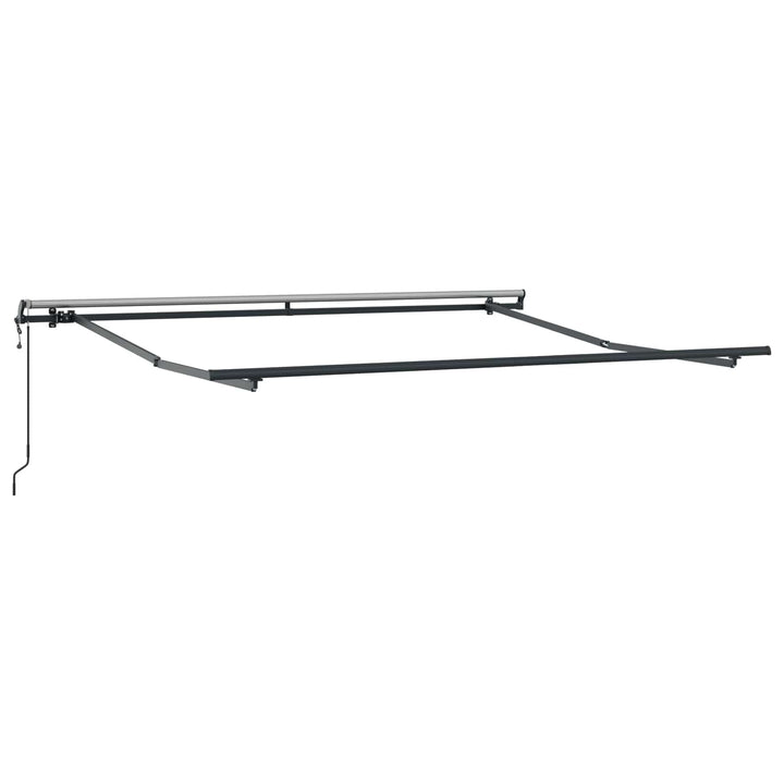 Udtrækkelig markise Sandfarvet 450 × 350 cm Stof og aluminium