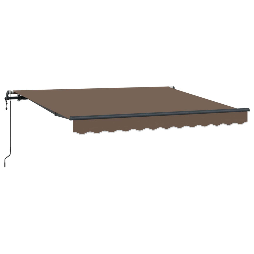 Udtrækkelig markise Gråbrun 450 × 350 cm Stof og aluminium