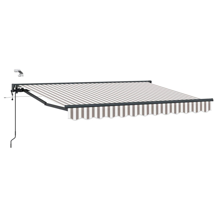 Elektrisk Utrækkelig Markise Lys Grå og Hvid 4,5 × 3,5 m