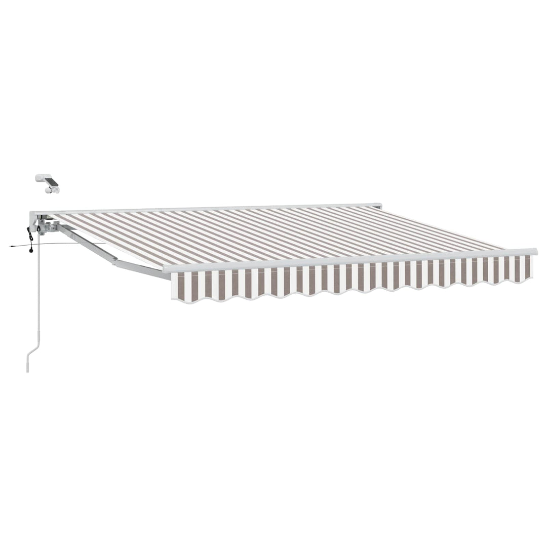 Elektrisk Utrækkelig Markise Lys Grå og Hvid 5 × 3,5 m
