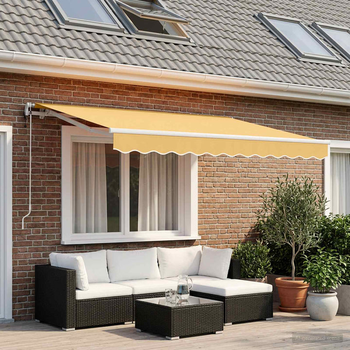 Udtrækkelig markise Sandfarvet 600 × 300 cm Polyester