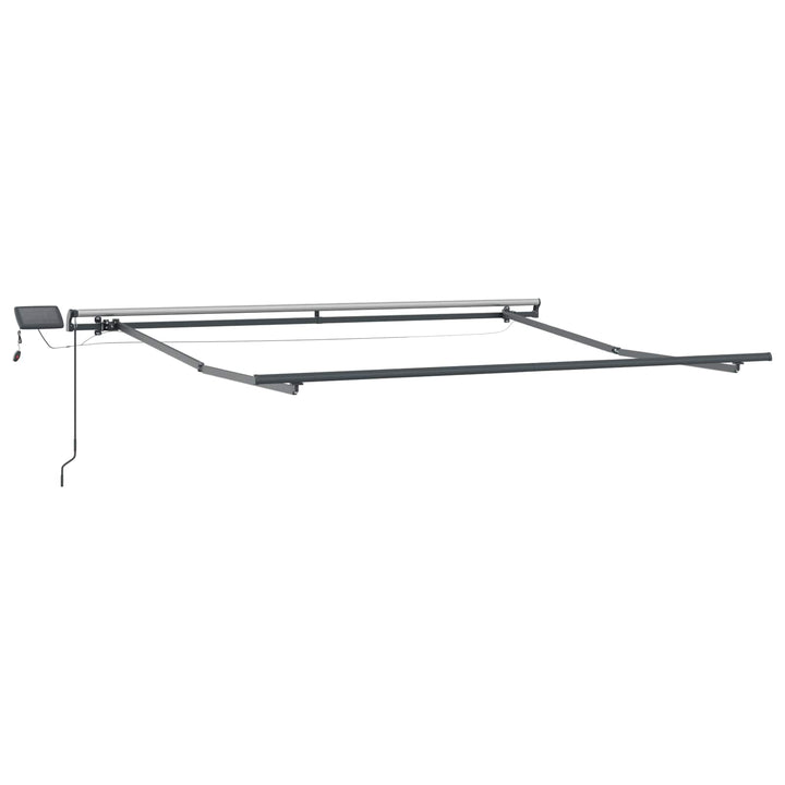 Udtrækkelig markise Gråbrun 600 × 300 cm Stof og aluminium
