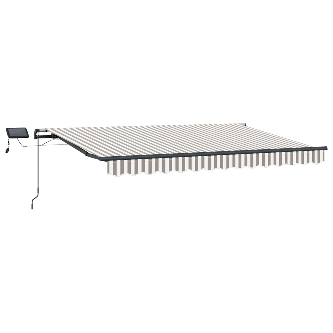 Utrækkelig Markise Lys Grå og Hvid 600 × 350 cm Stof