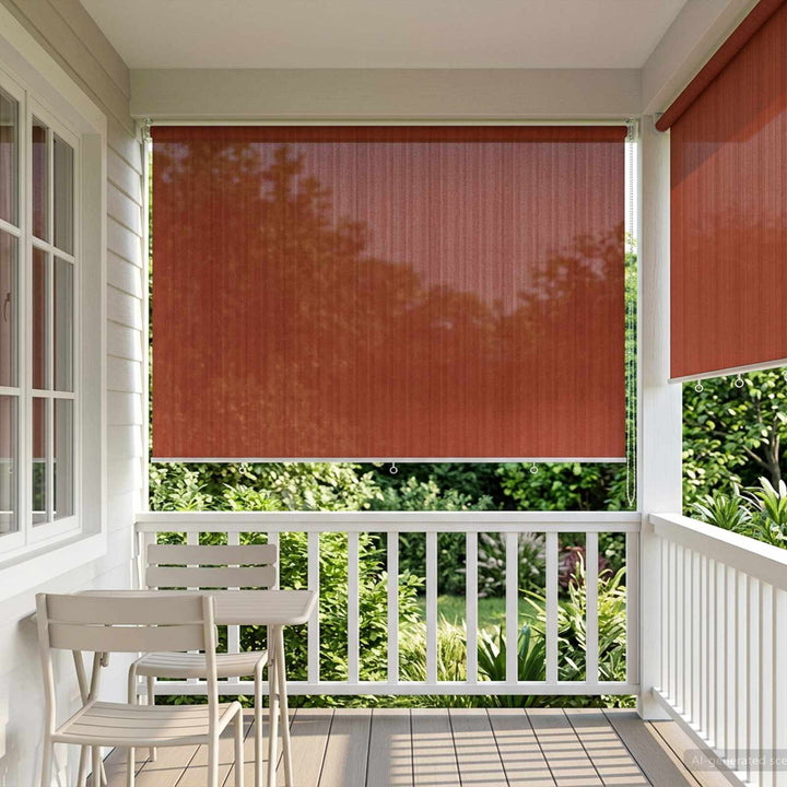Udendørs rulleskærm 90% UV blok Terracotta 350 x 140 cm HDPE