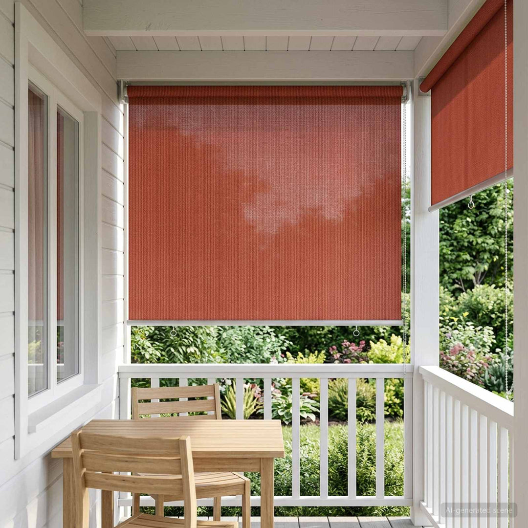 Udendørs rulleskærm 90% UV blok Terracotta 120 x 230 cm HDPE