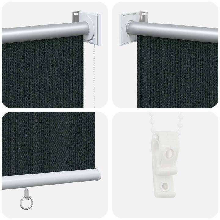 Udendørs rulleskærm 90% UV blok Mørkegrøn 140 x 140 cm HDPE