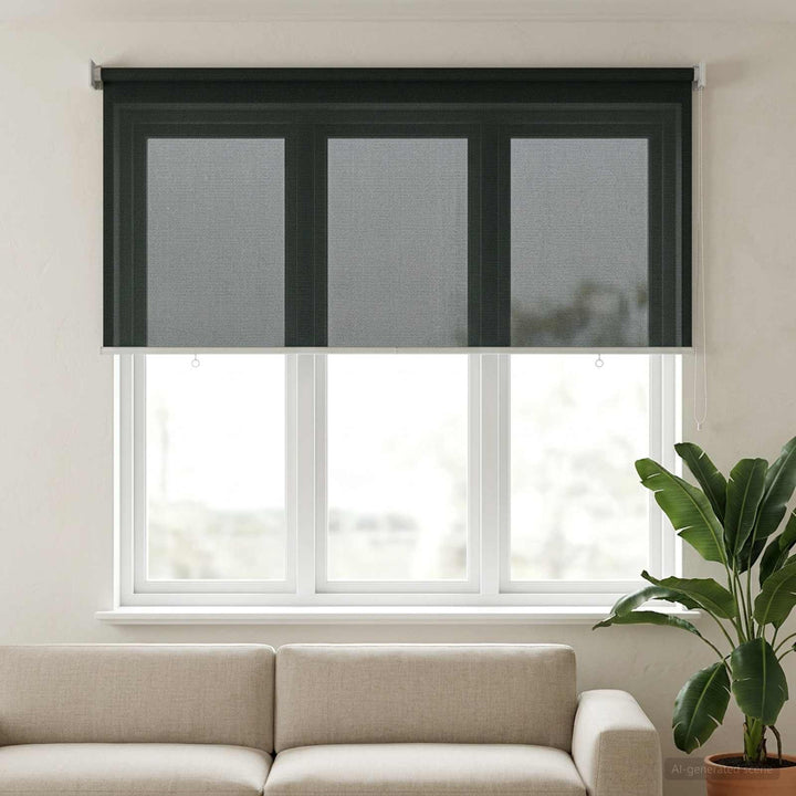 Udendørs rulleskærm 90% UV blok Mørkegrøn 140 x 140 cm HDPE