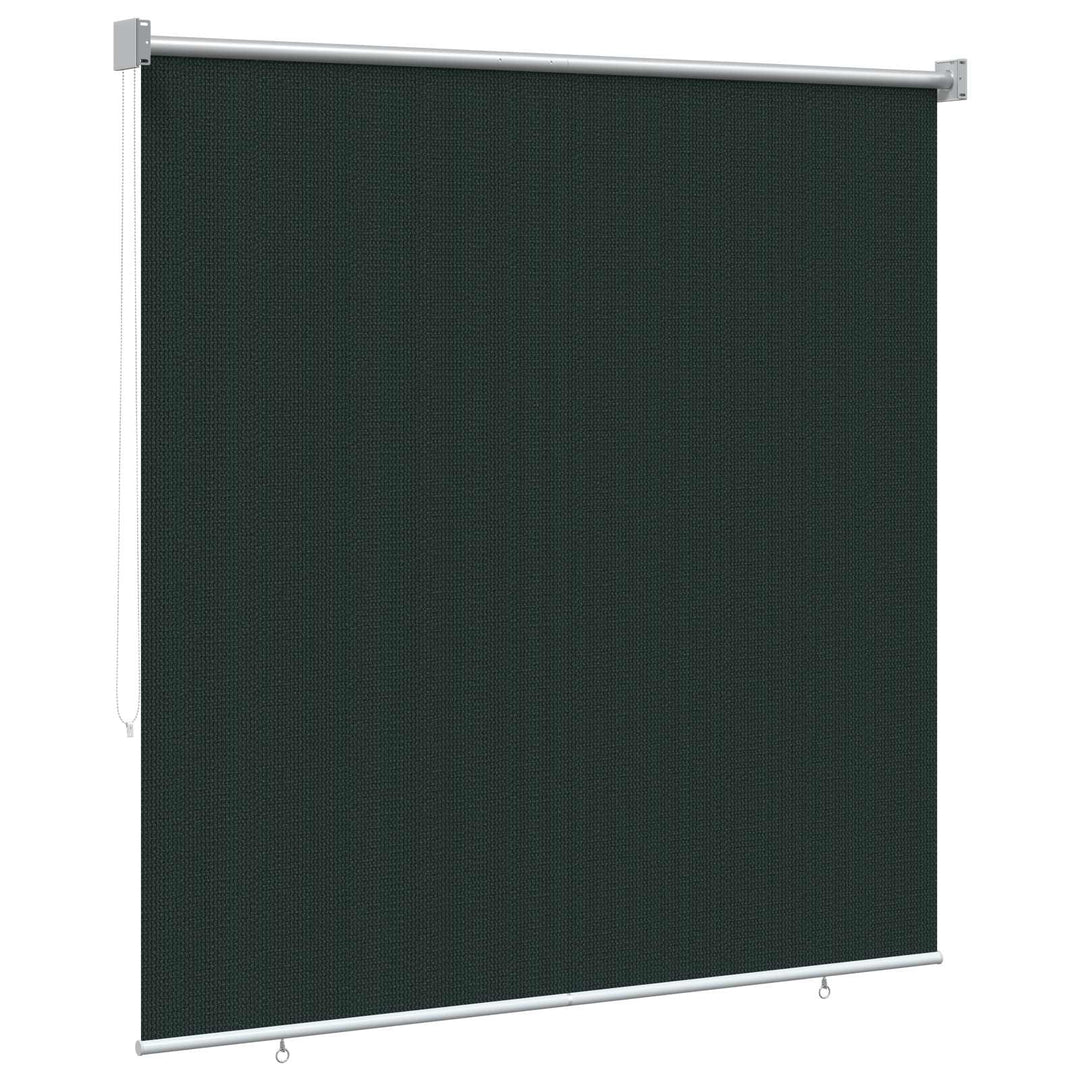 Udendørs rulleskærm 90% UV blok Mørkegrøn 140 x 140 cm HDPE