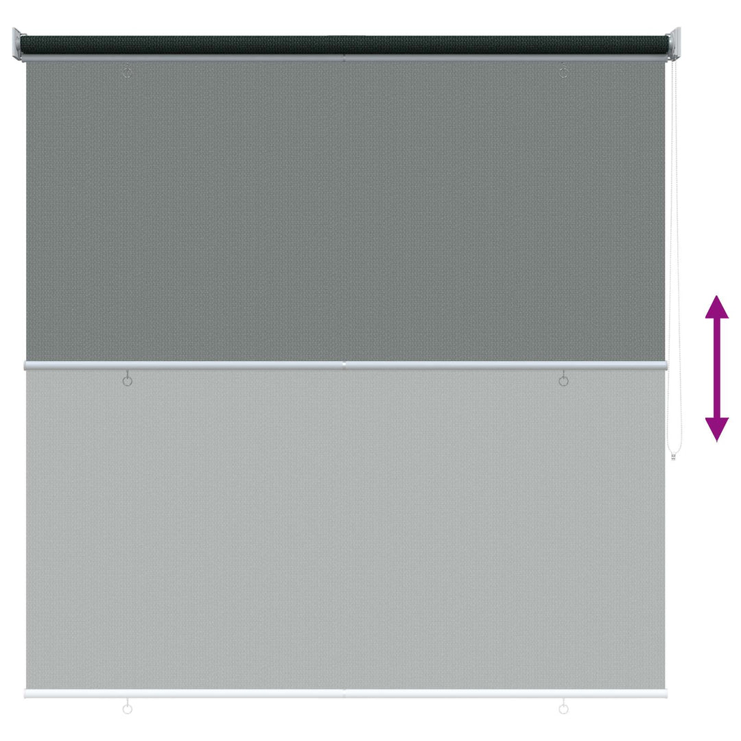 Udendørs rulleskærm 90% UV blok Mørkegrøn 140 x 140 cm HDPE