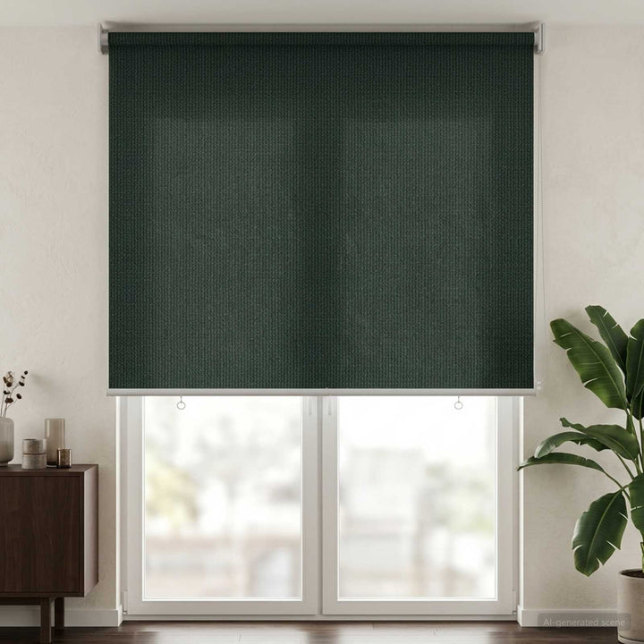 Udendørs rulleskærm 90% UV blok Mørkegrøn 300 x 230 cm HDPE