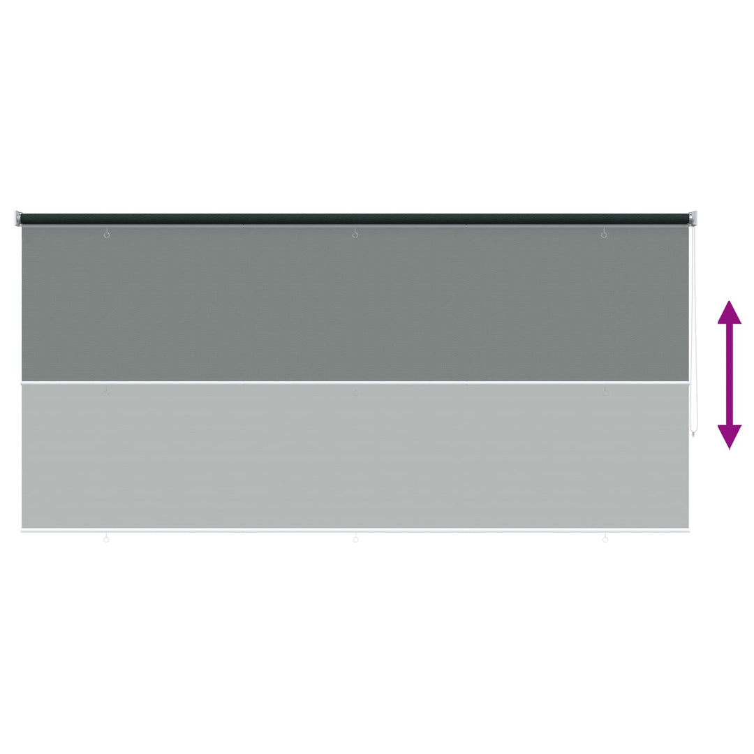 Udendørs rulleskærm 90% UV blok Mørkegrøn 350 x 230 cm HDPE