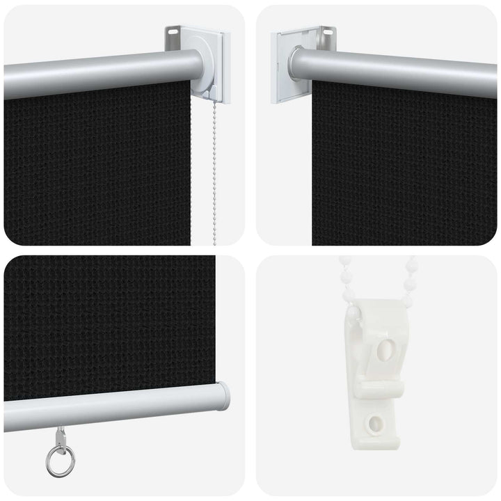 Udendørs rulleskærm 90% UV blok Sort 140 x 140 cm HDPE