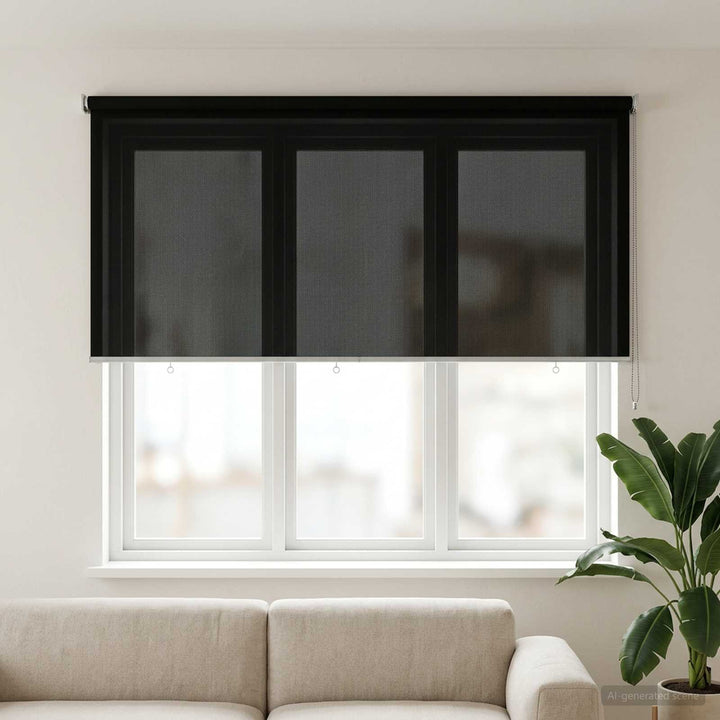 Udendørs rulleskærm 90% UV blok Sort 200 x 140 cm HDPE