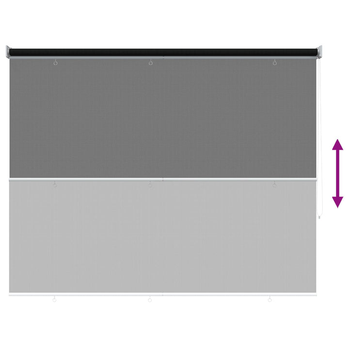 Udendørs rulleskærm 90% UV blok Sort 200 x 140 cm HDPE