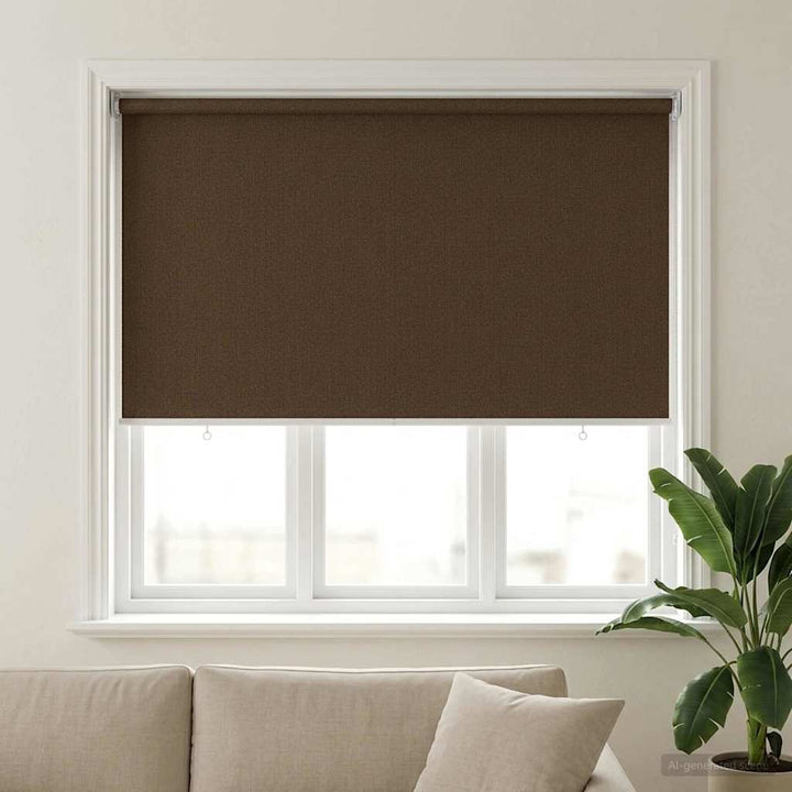 Udendørs rulleskærm 90% UV blok Brun 140 x 140 cm HDPE